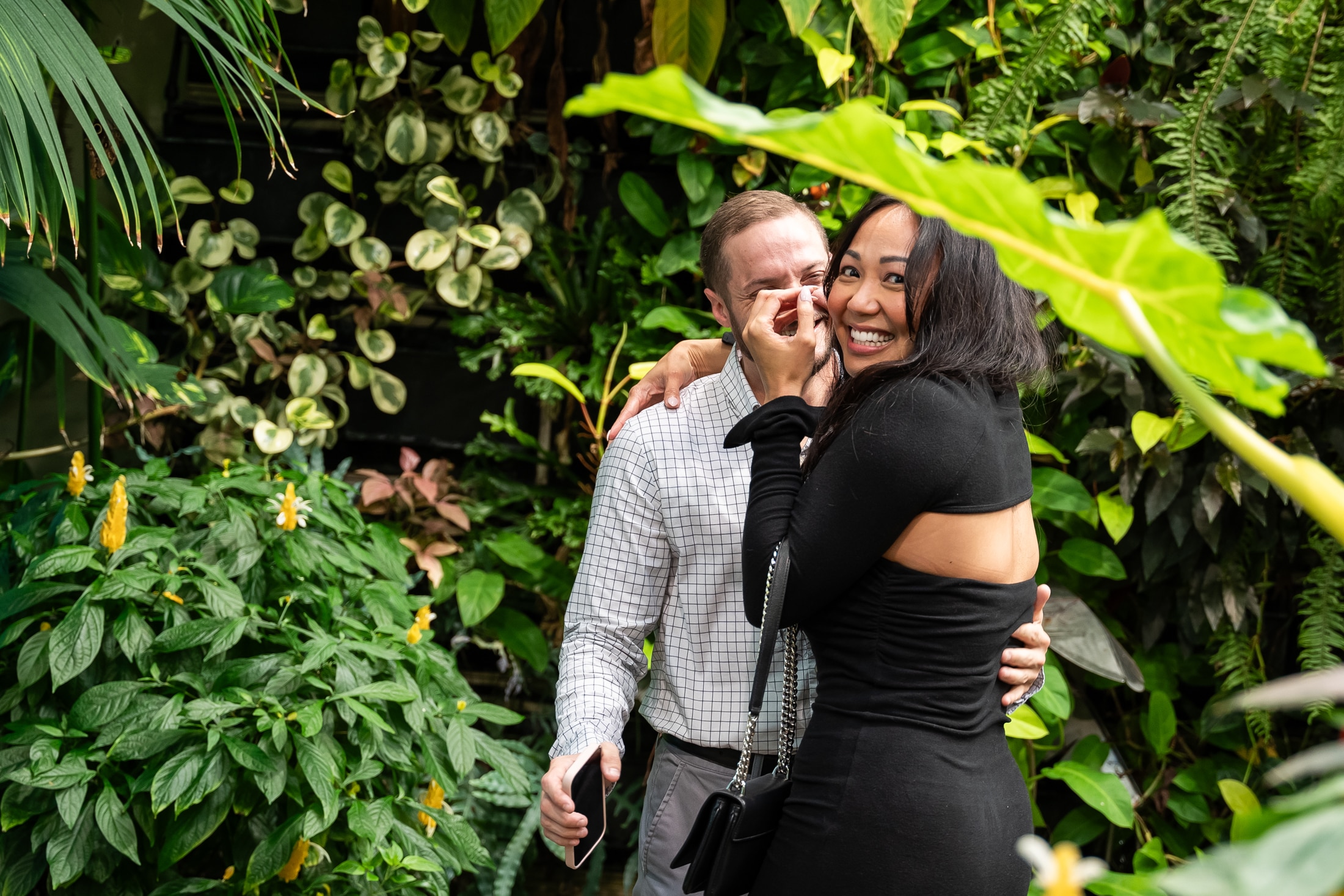 Couple celebrating after proposal