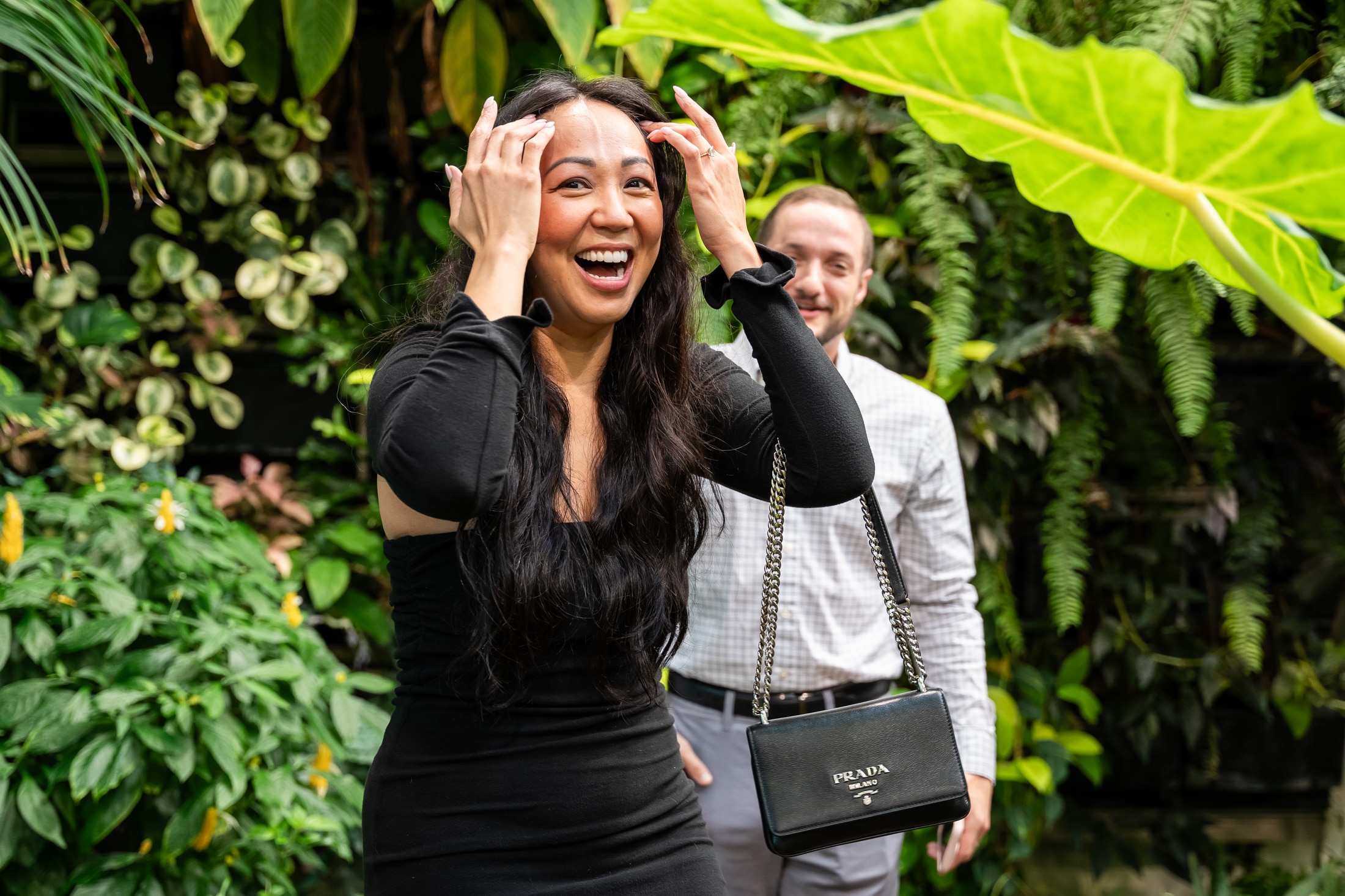 Couple celebrating after proposal