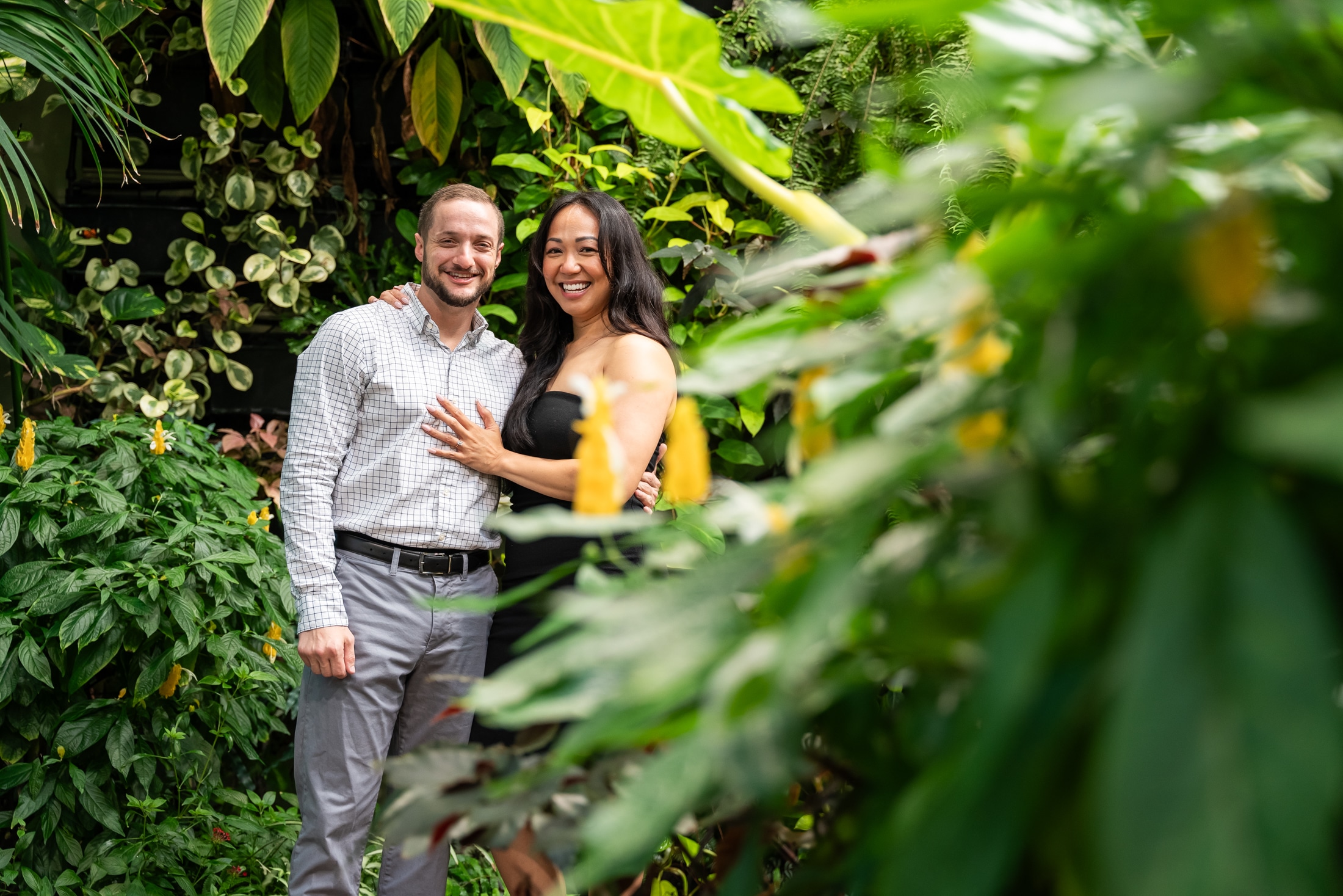 Couple celebrating after proposal