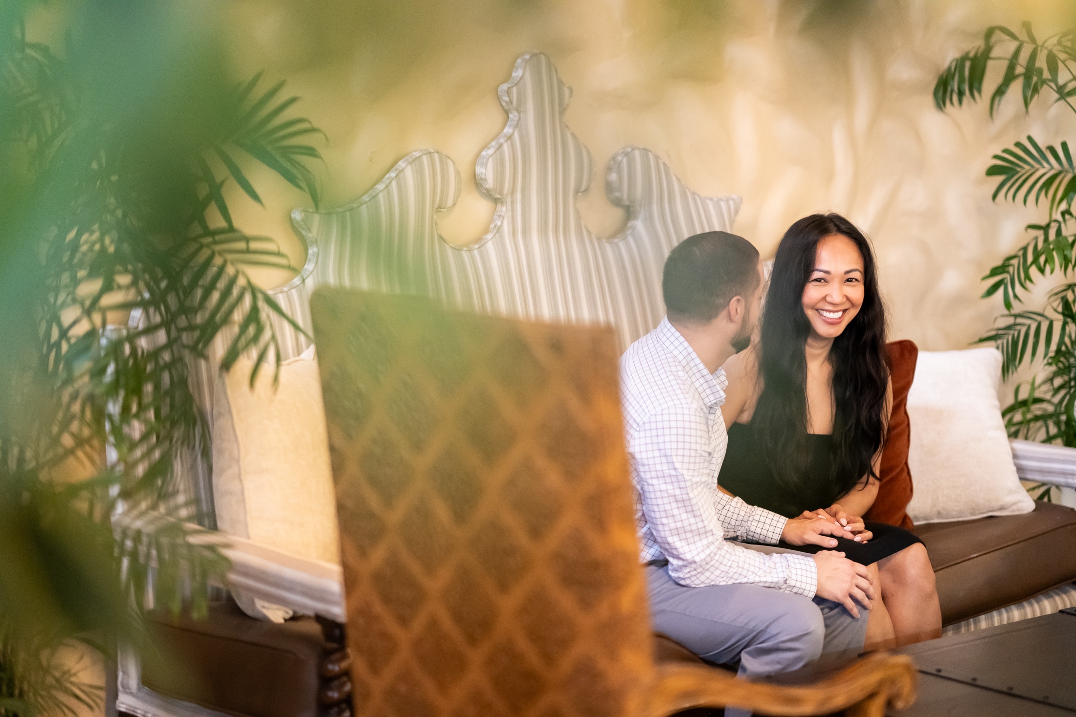 Couple celebrating after proposal