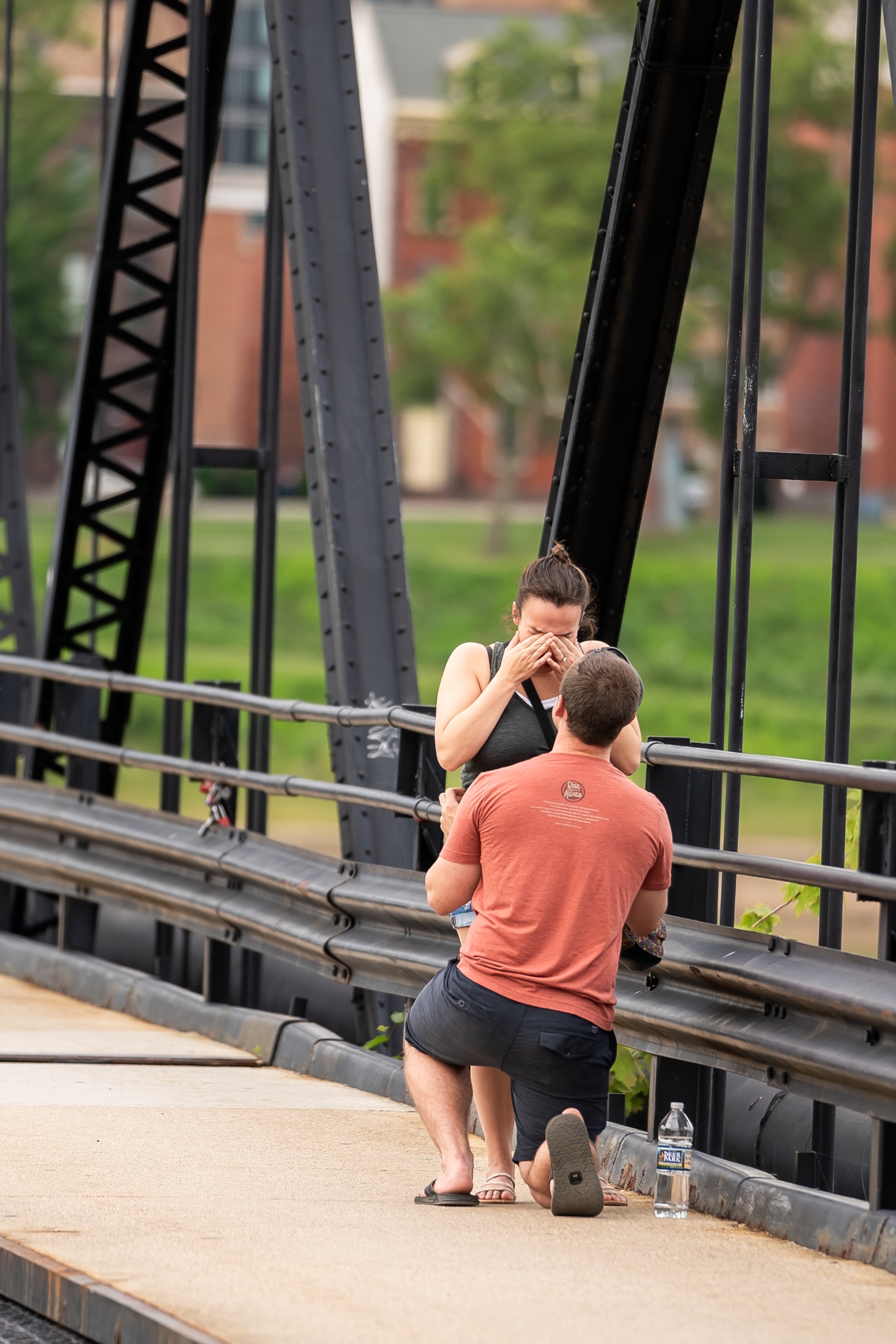 Couple celebrating after proposal