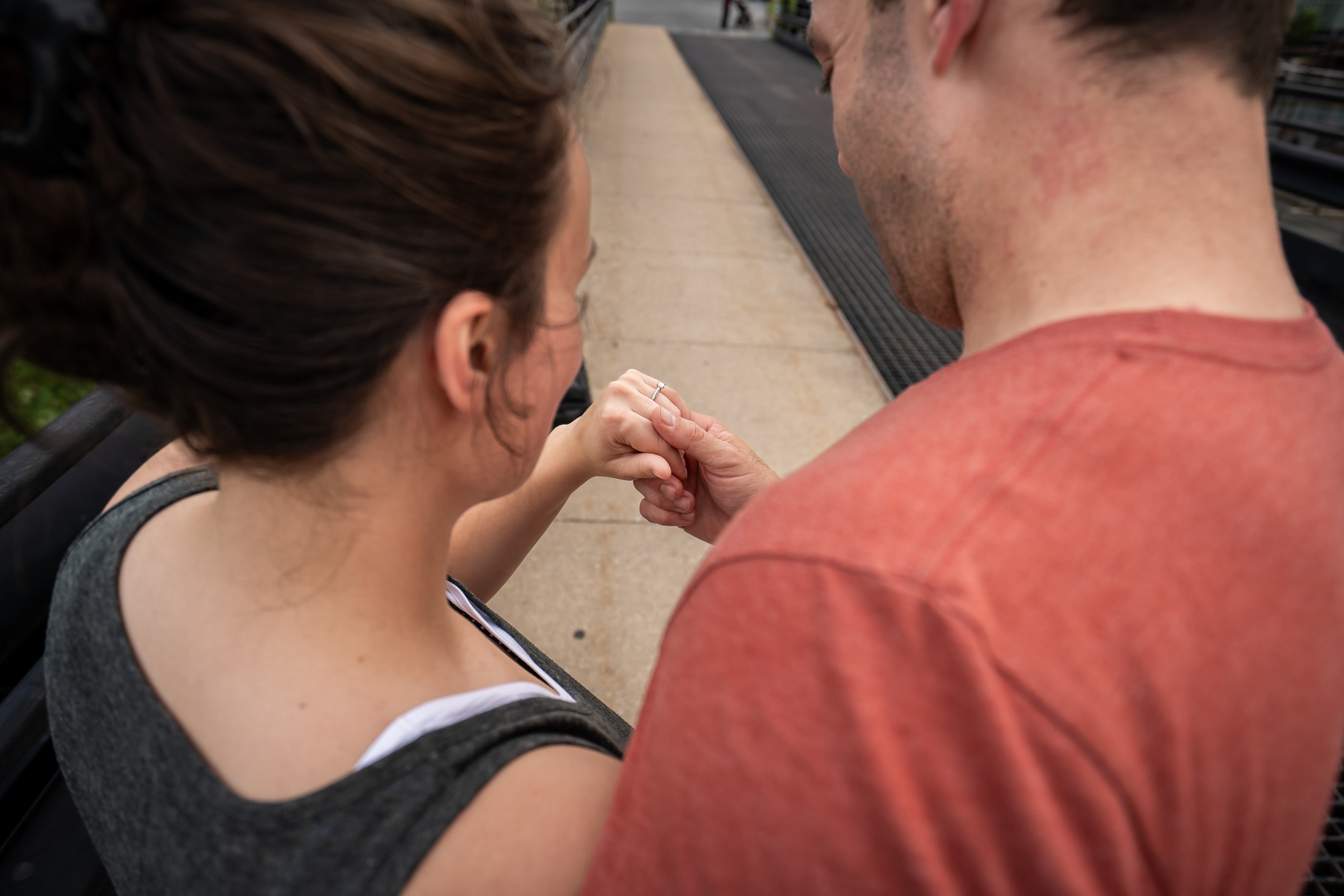 Couple celebrating after proposal