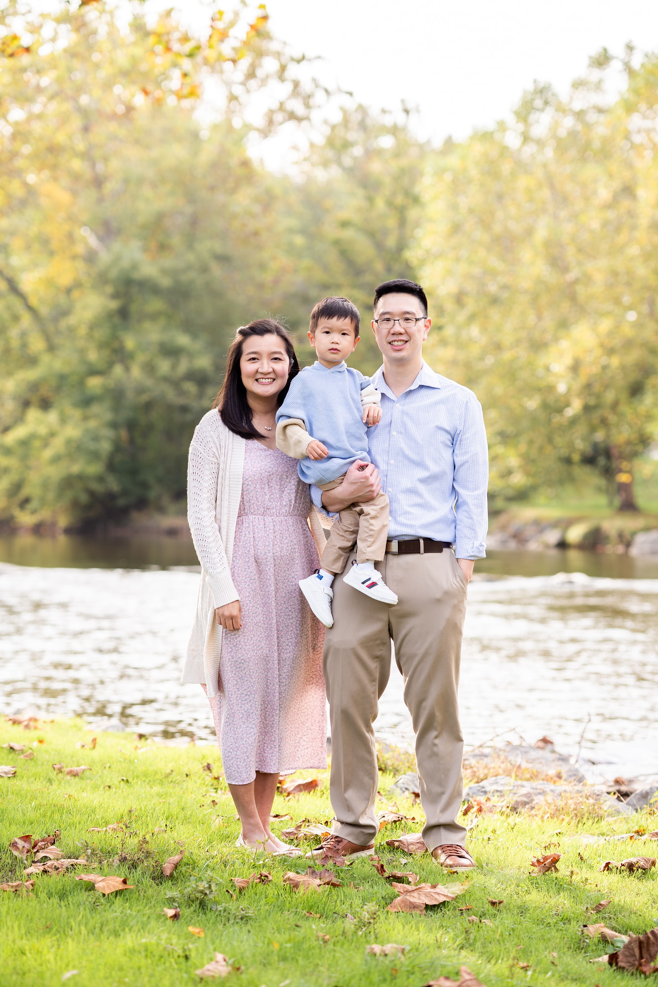 Family walking along Yellow Breeches creek