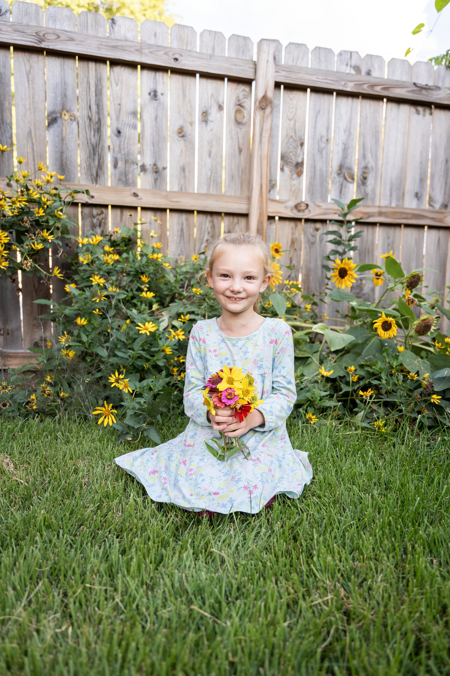 Garden Portrait of family girl