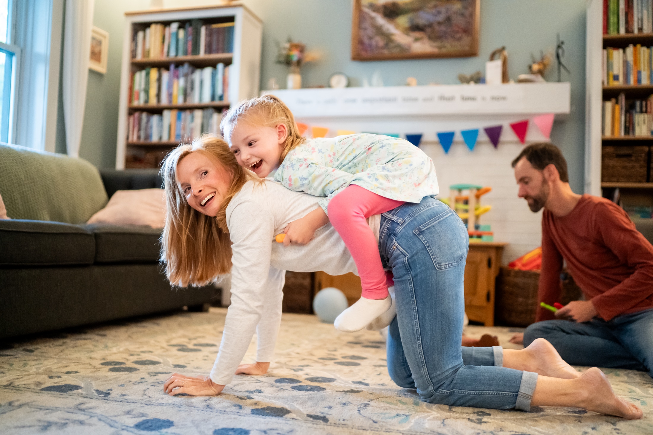 Running and playing kids